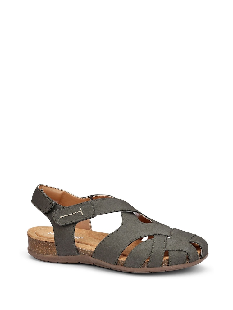 Hotter Green Wide Fit Standard Fit Carpa Touch Fastening Casual Sandals - Image 2 of 4