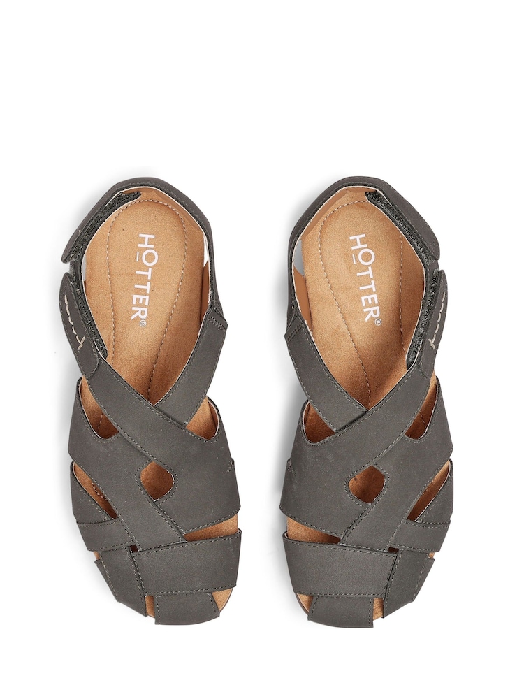 Hotter Green Wide Fit Standard Fit Carpa Touch Fastening Casual Sandals - Image 4 of 4