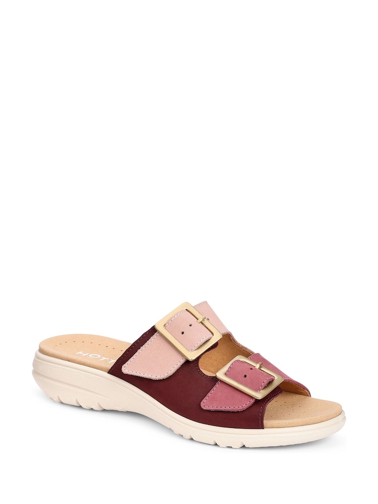 Hotter Red Standard Fit Sunny Slip-On/Buckle Casual Sandals - Image 2 of 4 Hotter Red Standard Fit Sunny Slip-On/Buckle Casual Sandals - Image 2 of 4