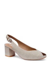 Hotter Metallic Standard Fit Studio Buckle Slingback Court Shoes - Image 2 of 4