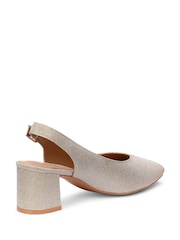 Hotter Metallic Standard Fit Studio Buckle Slingback Court Shoes - Image 3 of 4