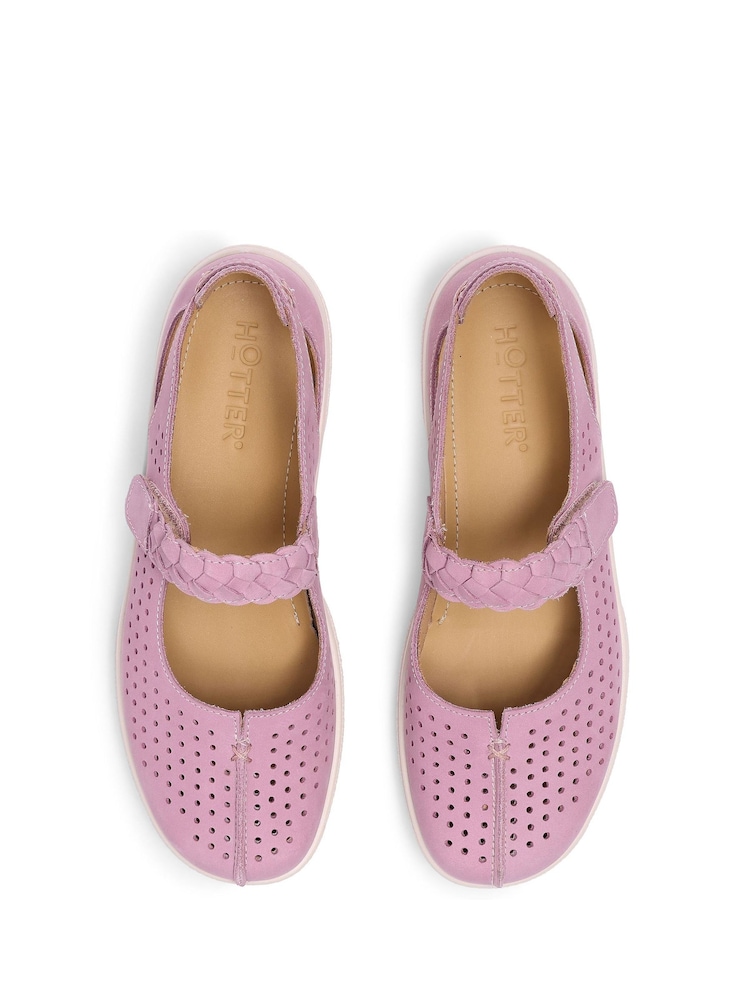 Hotter Purple Wide Fit Quake II Touch-Fastening Mary Janes Shoes - Image 4 of 4