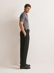 John Smedley Grey Adrian Short Sleeve Knitted Polo Shirt - Image 3 of 7