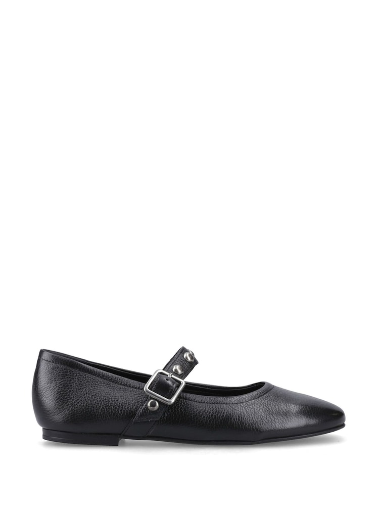 Hush Puppies Black Charlene Stud Ballerina Shoes - Image 1 of 5