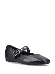 Hush Puppies Black Charlene Stud Ballerina Shoes - Image 3 of 5