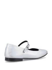 Hush Puppies Silver Pasha Leather Ballerina Shoes - Image 2 of 7