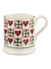 Emma Bridgewater Cream Pink Quilts 1/2 Pint Mug - Image 2 of 5