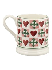 Emma Bridgewater Cream Pink Quilts 1/2 Pint Mug - Image 4 of 5