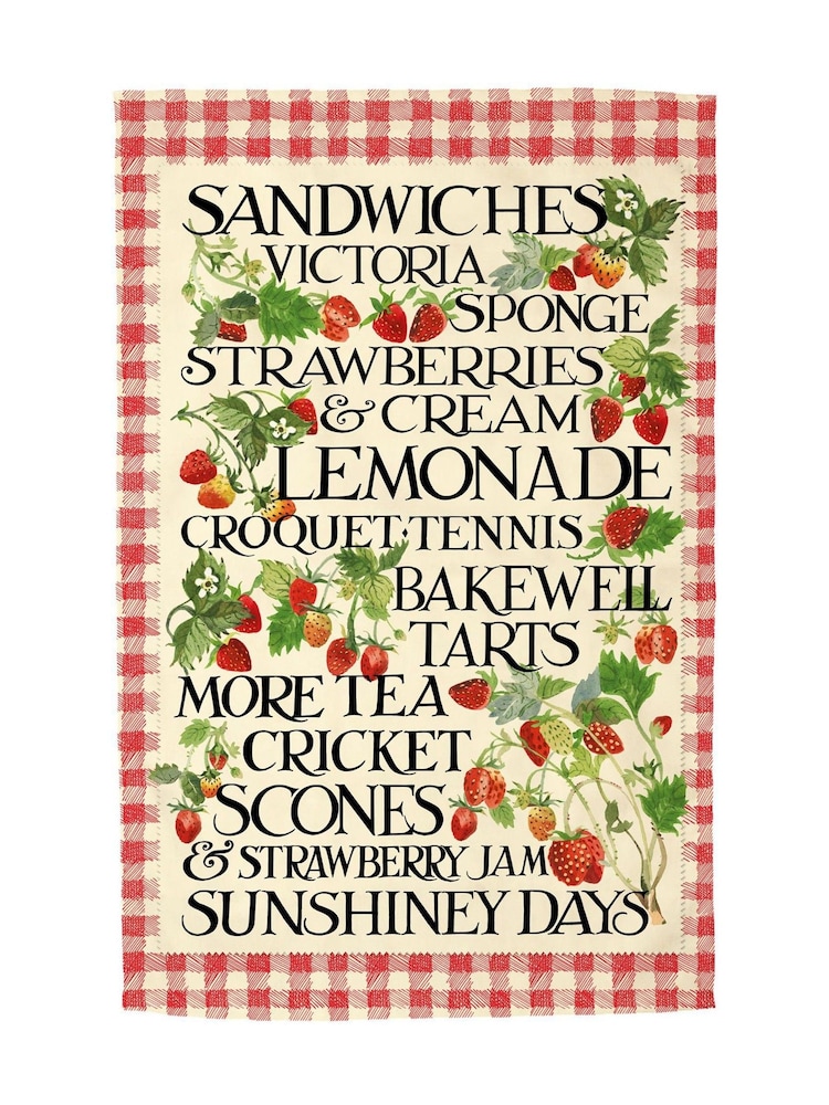 Emma Bridgewater Strawberries & Gingham Tea Towel - Bild 1 von 1