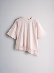 The Set Lace Trim T-Shirts 3 Pack Pale Pink/Plum/Cream - Image 5 of 8