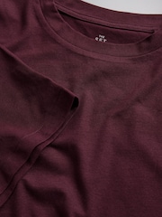 The Set Lace Trim T-Shirts 3 Pack Pale Pink/Plum/Cream - Image 7 of 8