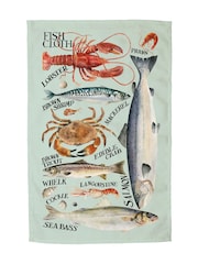 Emma Bridgewater Green Fish Cloth Tea Towel - Image 1 of 1