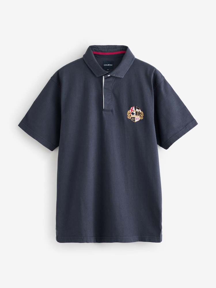 Raging Bull Blue Classic Short Sleeves Rugby Shirt - Image 1 of 1