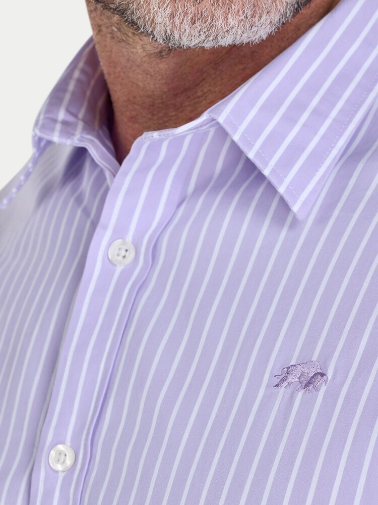 Raging Bull Purple Long Sleeve Classic Stripe Shirt - صورة 4 من 4