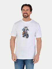 Raging Bull White Biker Bully T-Shirt - Image 1 of 4