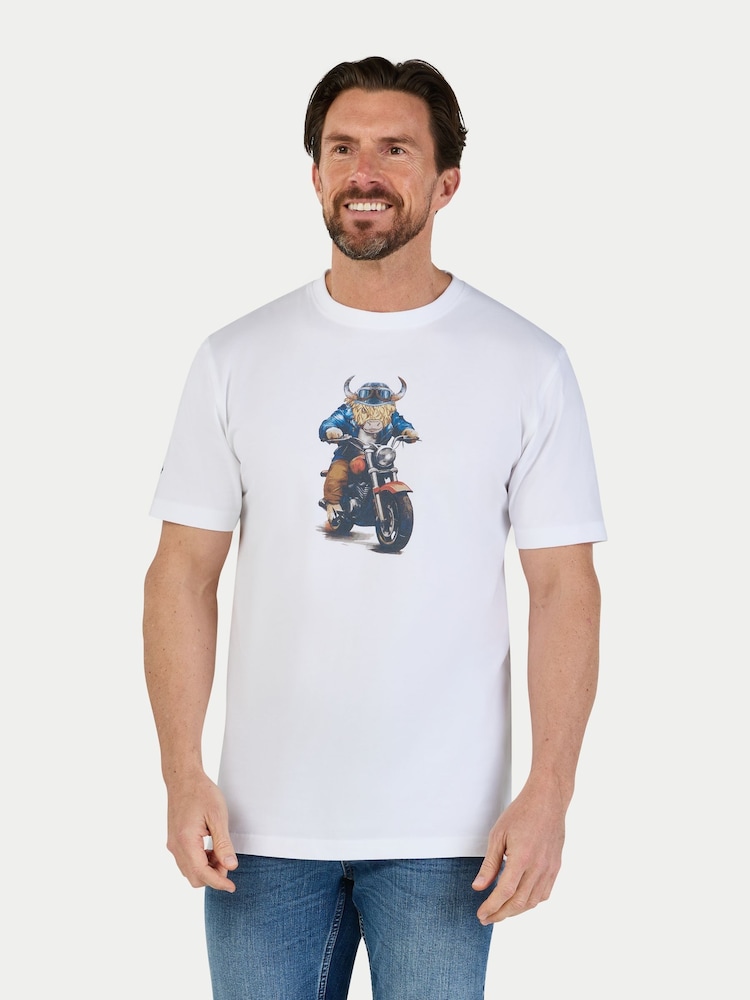 Raging Bull White Biker Bully T-Shirt - Image 1 of 4