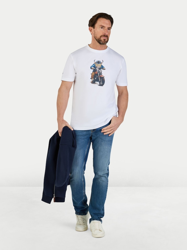 Raging Bull White Biker Bully T-Shirt - Image 2 of 4