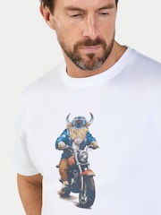 Raging Bull White Biker Bully T-Shirt - Image 4 of 4