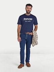 Raging Bull Embroidered Mountains Blue T-Shirt - Image 3 of 4