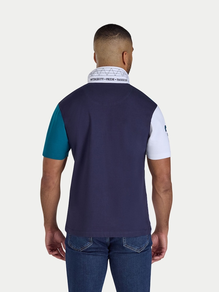 Raging Bull Cut & Sew Harlequin Rugby Shirt - Image 2 of 5