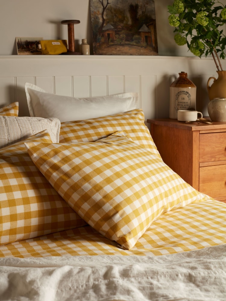 Secret Linen Store Saffron Gilbert Gingham Brushed 100% Cotton Pillowcase - Image 2 of 6 Secret Linen Store Saffron Gilbert Gingham Brushed 100% Cotton Pillowcase - Image 2 of 6