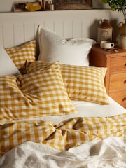 Secret Linen Store Saffron Gilbert Gingham Brushed 100% Cotton Pillowcase - Image 5 of 6