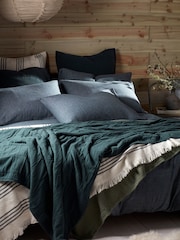 Secret Linen Store Darkest Spruce Henry Brushed 100% Cotton Pillowcase - Image 4 of 6