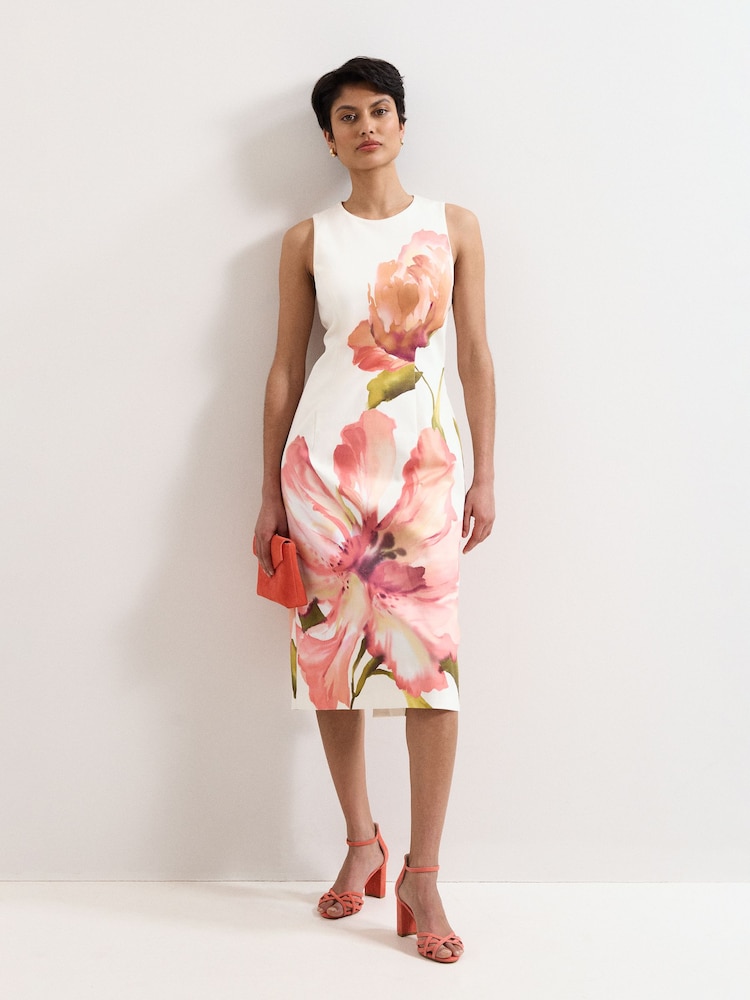 phase eight cream floral dress Phase Eight Nadina Cream Floral Shift Dress Cream Size 16