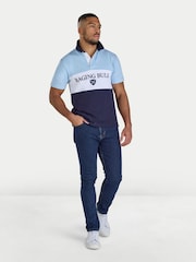 Raging Bull Cut & Sew Blue Rugby Shirt - Image 3 of 5