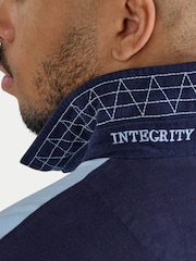 Raging Bull Cut & Sew Blue Rugby Shirt - Image 5 of 5