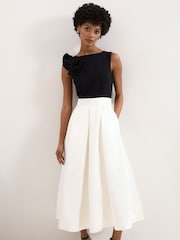Phase Eight Black Perla Satin Dress - Image 3 of 7