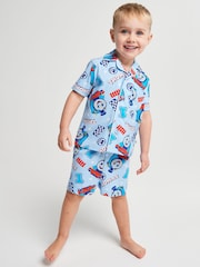 Brand Threads Blue Thomas The Tank Short Pyjamas Set - Image 1 of 6