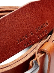 JACK & JONES Mocha Bisque Leather Belt - Image 3 of 4