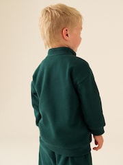 Green Soft Touch Half Zip Neck Sweat Top (3mths-7yrs) - Image 3 of 3