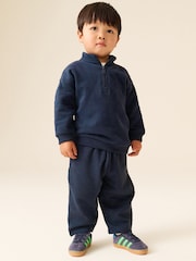 Navy Soft Touch Half Zip Neck Sweat Top (3mths-7yrs) - Image 1 of 7