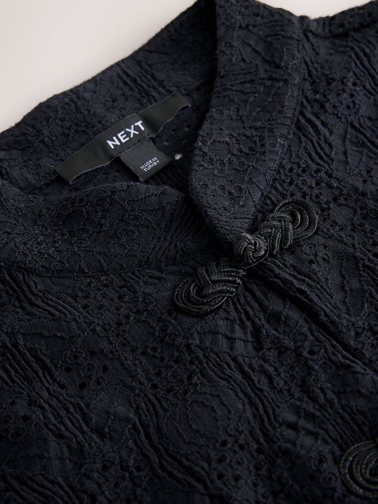 Black Sleeveless Lace Fastening Top - Image 3 of 3 Black Sleeveless Lace Fastening Top - Image 3 of 3