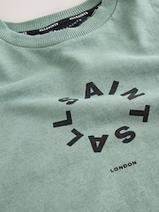 smALLSAINTS Green Tierra Oversized Crew Neck Logo T-Shirt - Image 6 of 8