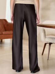 Chocolate Brown N. Premium Satin Wide Leg Trousers - Image 3 of 4