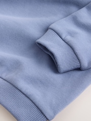 Light Blue Soft Touch Half Zip Neck Sweat Top (3mths-7yrs) - Image 4 of 4
