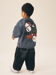 Graphite Grey Christmas Crew Neck Sweat Top (3mths-7yrs) - Image 1 of 4