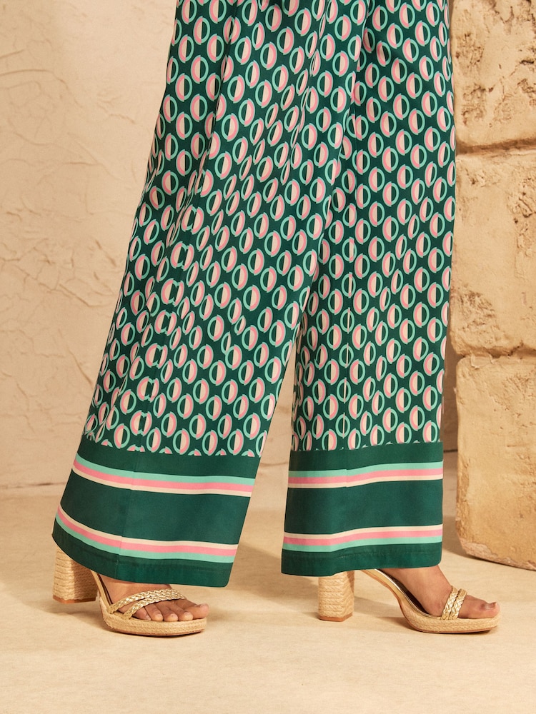 Love & Roses Geo Print Trousers - Attēls 4 no 4