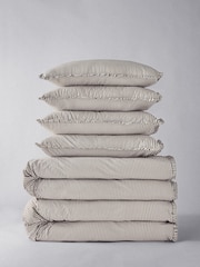 The Set 2 Pack Black Stripe Frill Duvet Cover and Pillowcase Set - Image 1 of 3