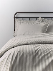 The Set 2 Pack Black Stripe Frill Duvet Cover and Pillowcase Set - Image 2 of 3