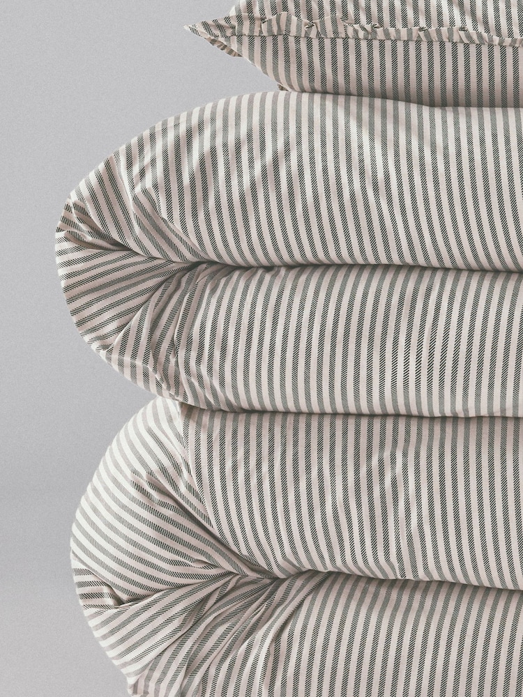 The Set 2 Pack Black Stripe Frill Duvet Cover and Pillowcase Set - Image 3 of 3