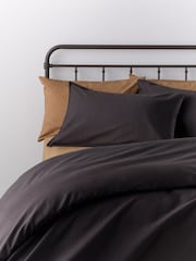 The Set 2 Pack Chocolate/Caramel Washed Cotton Bedsets with Fitted Sheets - Image 2 of 6