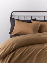 The Set 2 Pack Chocolate/Caramel Washed Cotton Bedsets with Fitted Sheets - Image 4 of 6