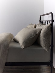 The Set 8 Piece Natural Woodblock Floral Duvet Cover and Pillowcase Set with Fitted Sheets - Image 4 of 6