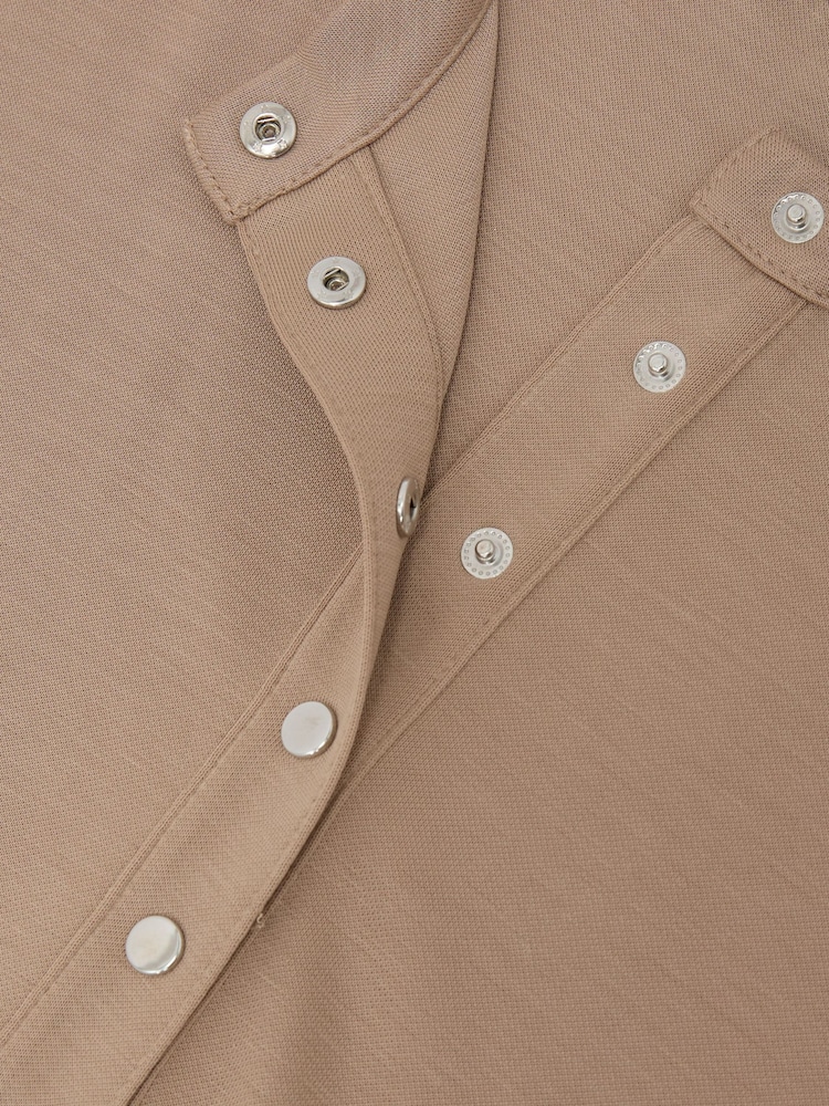 Reiss Camel Alina Jersey Long-Sleeve Henley Top - Image 6 of 6 Reiss Camel Alina Jersey Long-Sleeve Henley Top - Image 6 of 6