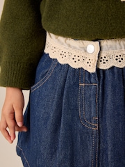 Dark Wash Peplum Detail Denim Skirt (3mths-7yrs) - Image 4 of 4
