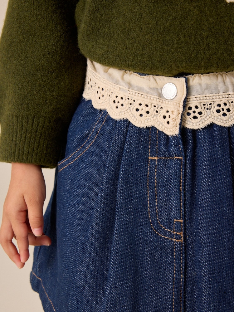 Dark Wash Peplum Detail Denim Skirt (3mths-7yrs) - Image 4 of 4 Dark Wash Peplum Detail Denim Skirt (3mths-7yrs) - Image 4 of 4